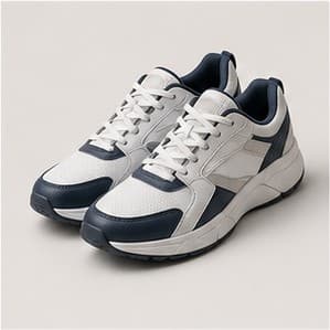 White and navy sneakers